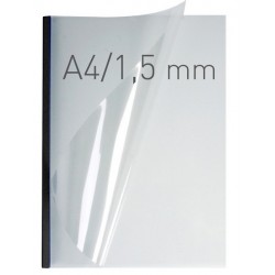 Coperti plastic PVC cu sina metalica 1.5mm, OPUS Easy Open - transparent mat/negru