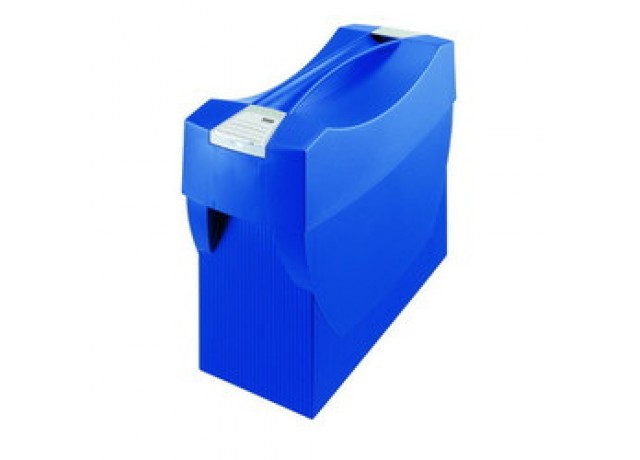 Suport plastic pentru 20 dosare suspendabile, cu capac, HAN Swing Plus - albastru