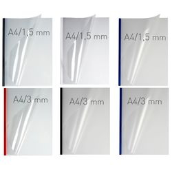 Coperti plastic PVC cu sina metalica 10mm, OPUS Easy Open - transparent mat/negru